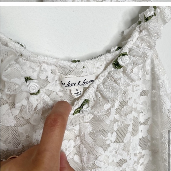For Love & Lemons x Victoria’s Secret Lou Lace White Floral Slip Mini Dress - Picture 7 of 11